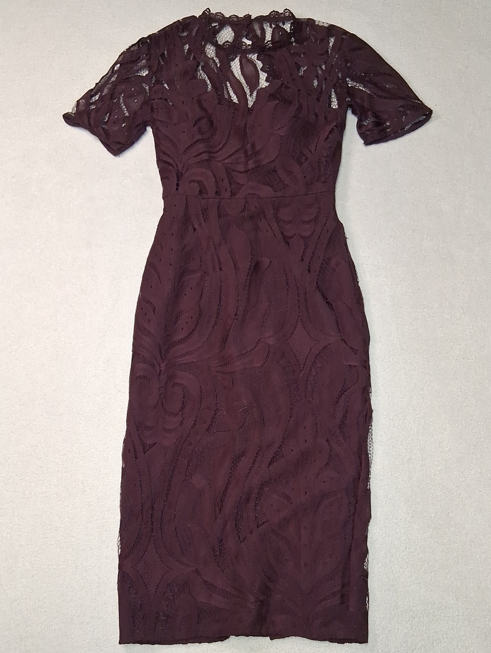 Love Plum Lace Midi Sheath Dress